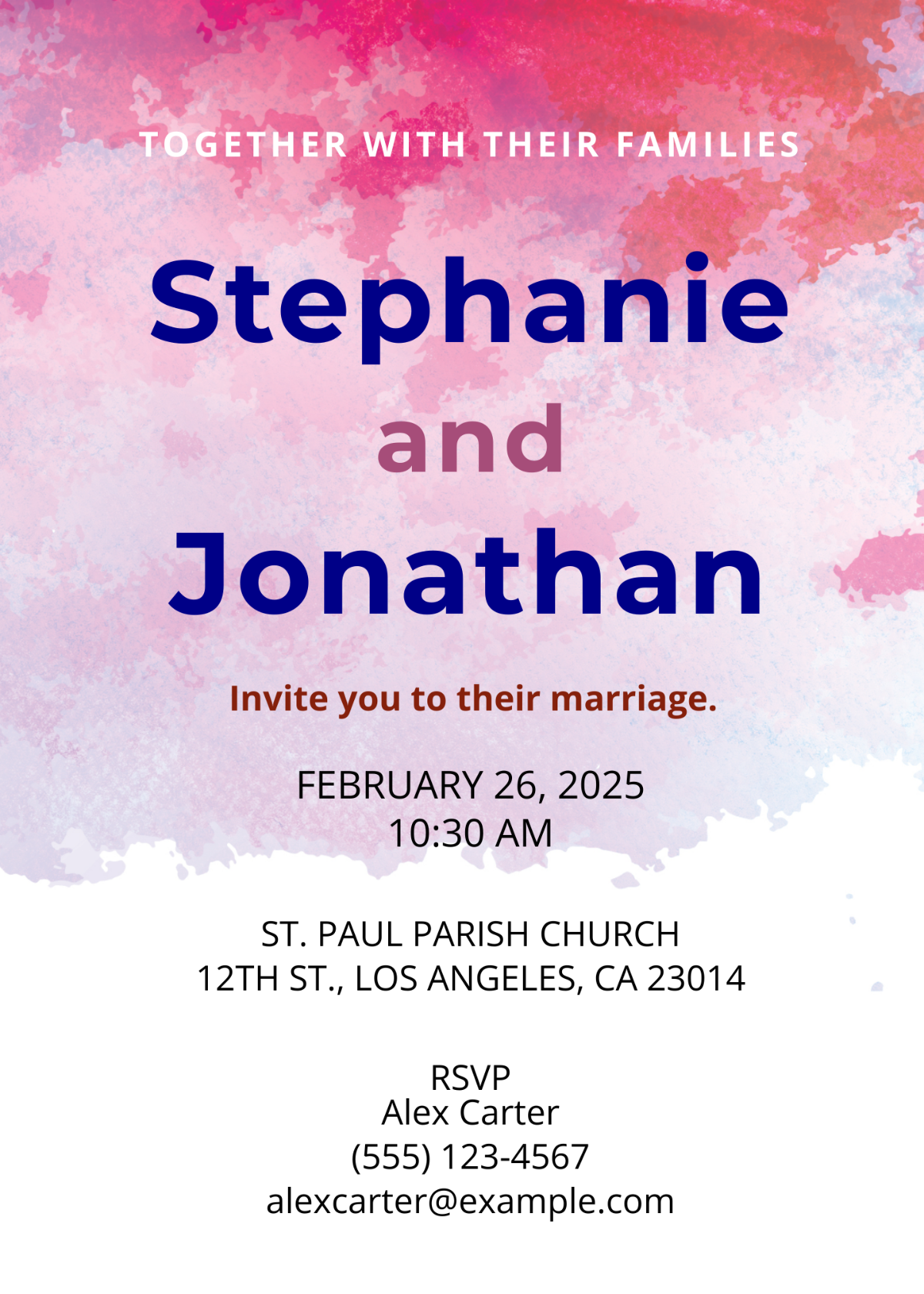 Watercolour Wedding Invitation