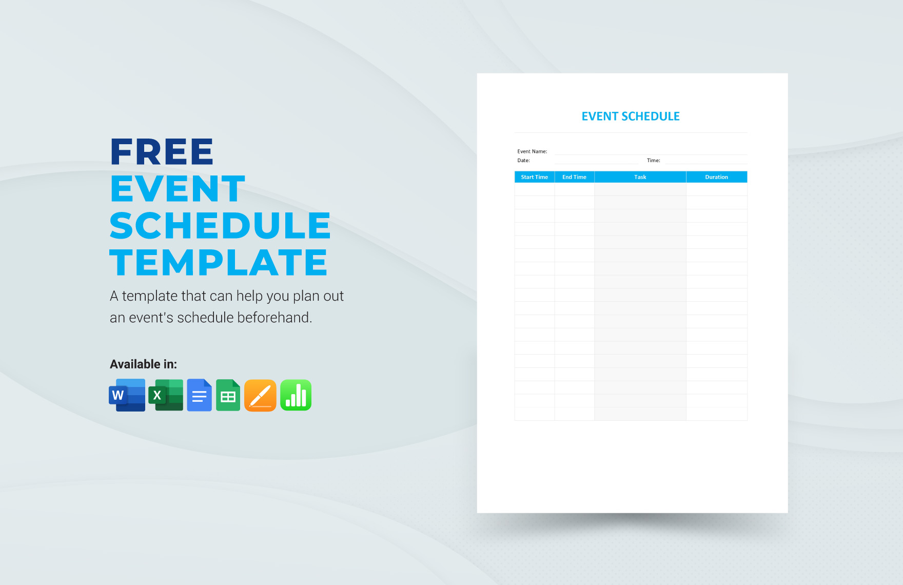 Free Event Schedule Templates In Excel To Download
