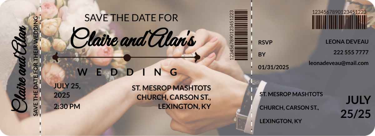 Editable Boarding Pass Wedding Invitation