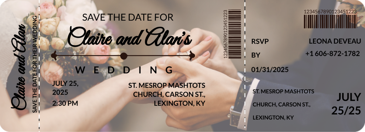 Editable Boarding Pass Wedding Invitation Template