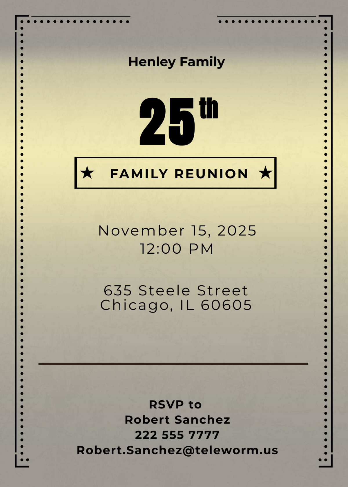 Elegant Family Reunion Invitation
