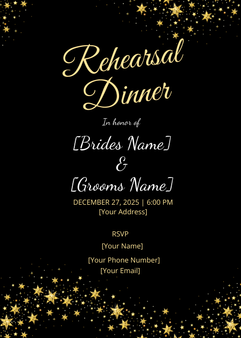 Wedding Rehearsal Dinner Invitation
