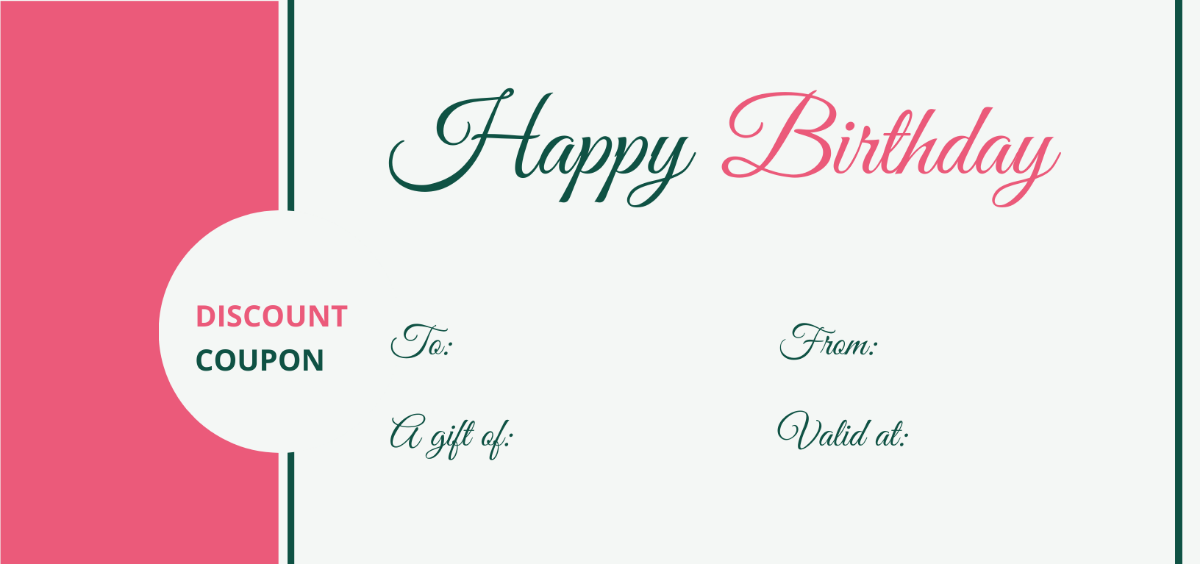 Free Blank Birthday Coupon Template