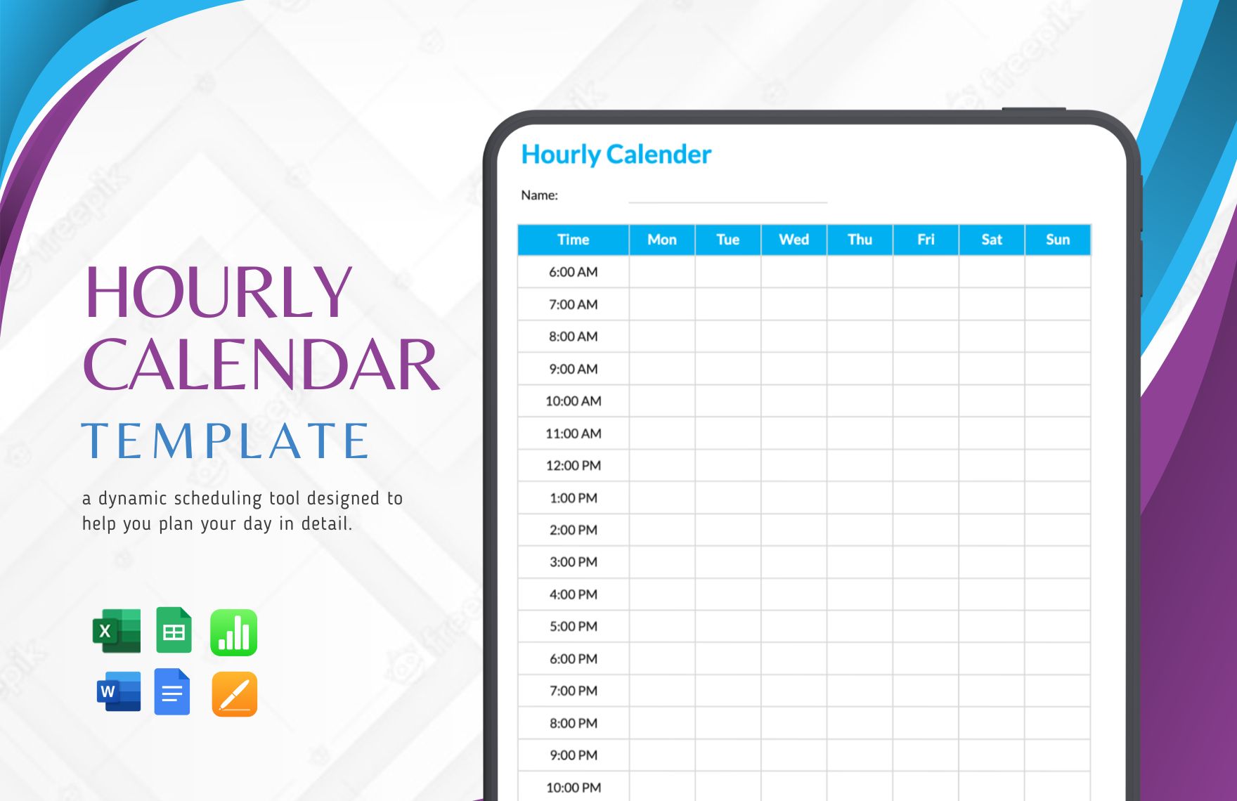 Hourly Calendar Template