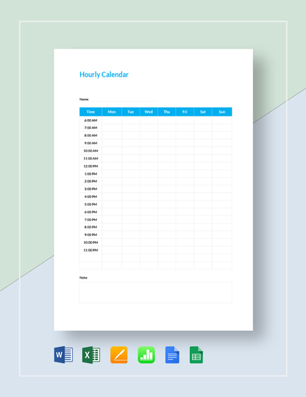 hourly calendar