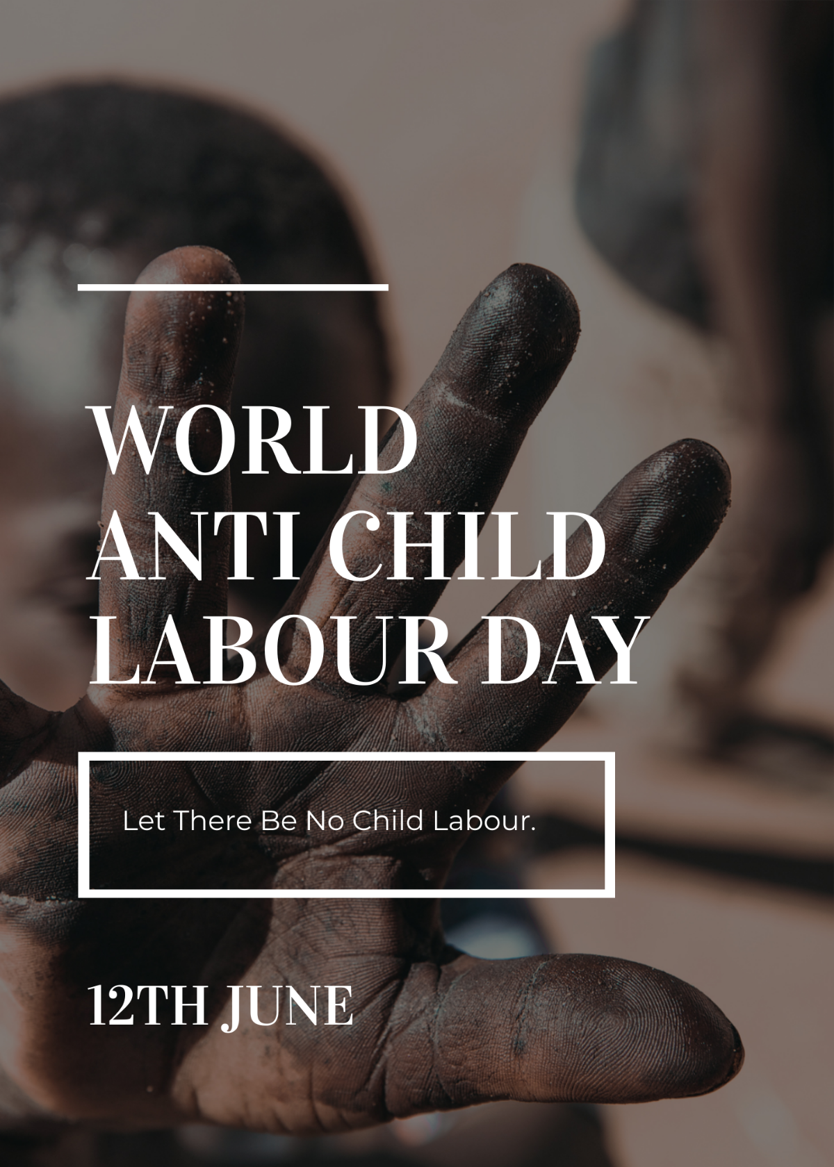 World Anti Child Labour Day Card Template