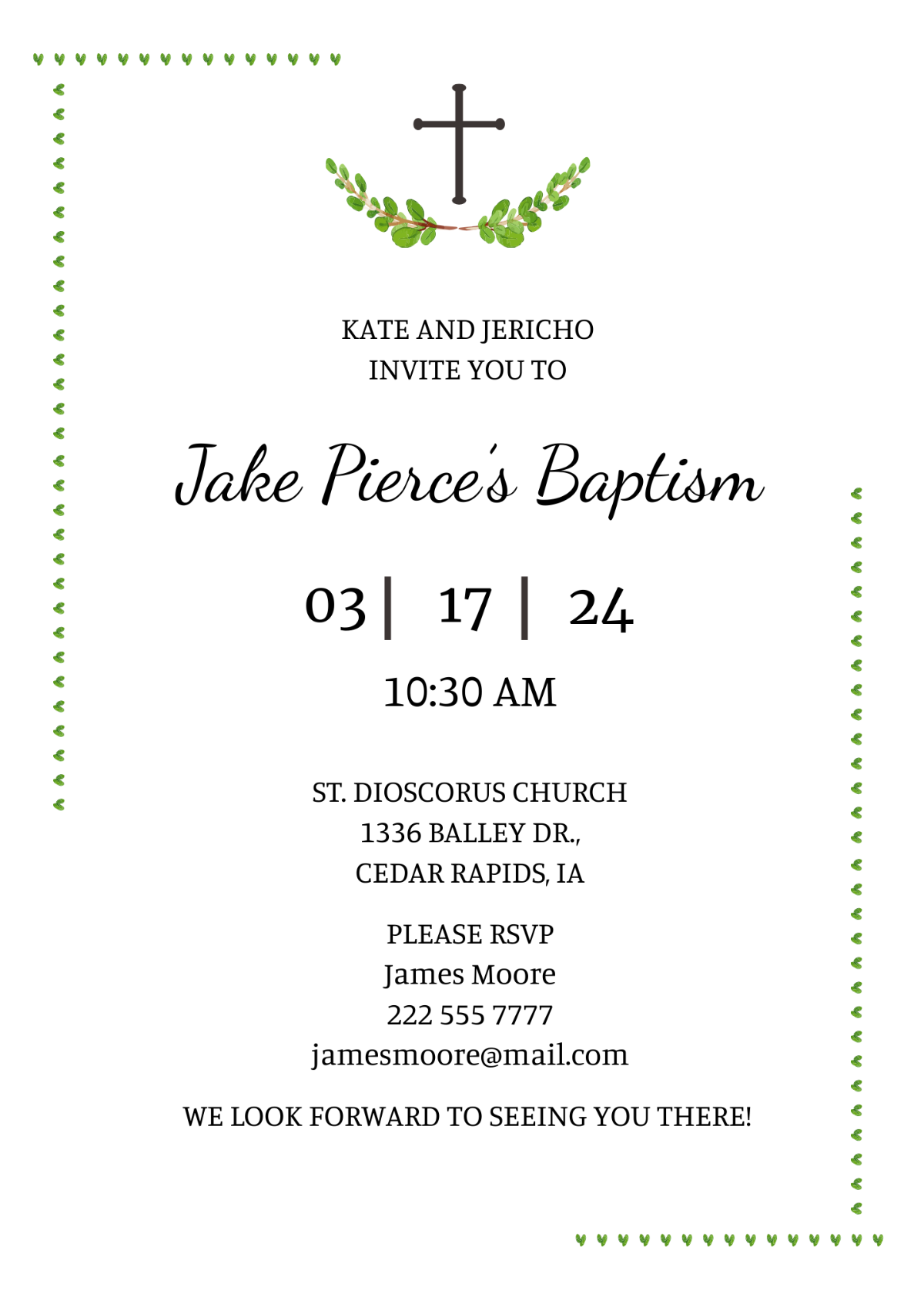 Baptismal Invitation Template - Edit Online & Download