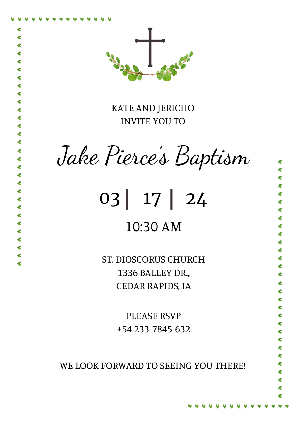 Baptismal Invitation Template