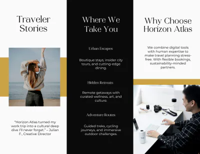 Free Modern Travel Brochure Template to Edit Online