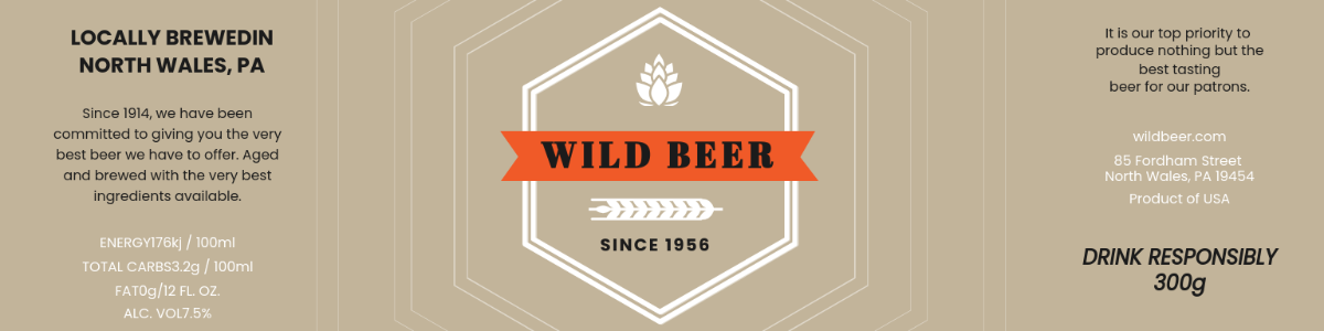 Free Blank Beer Label Template