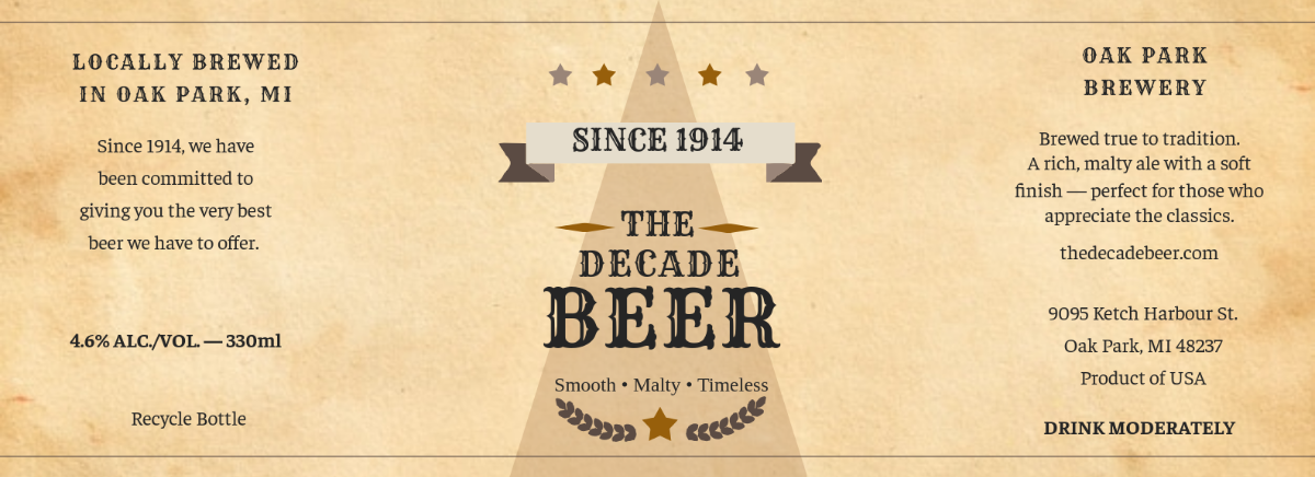 Free Vintage Beer Label Template