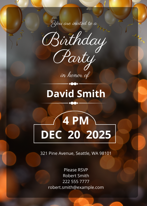 Printable Birthday Party Invitation