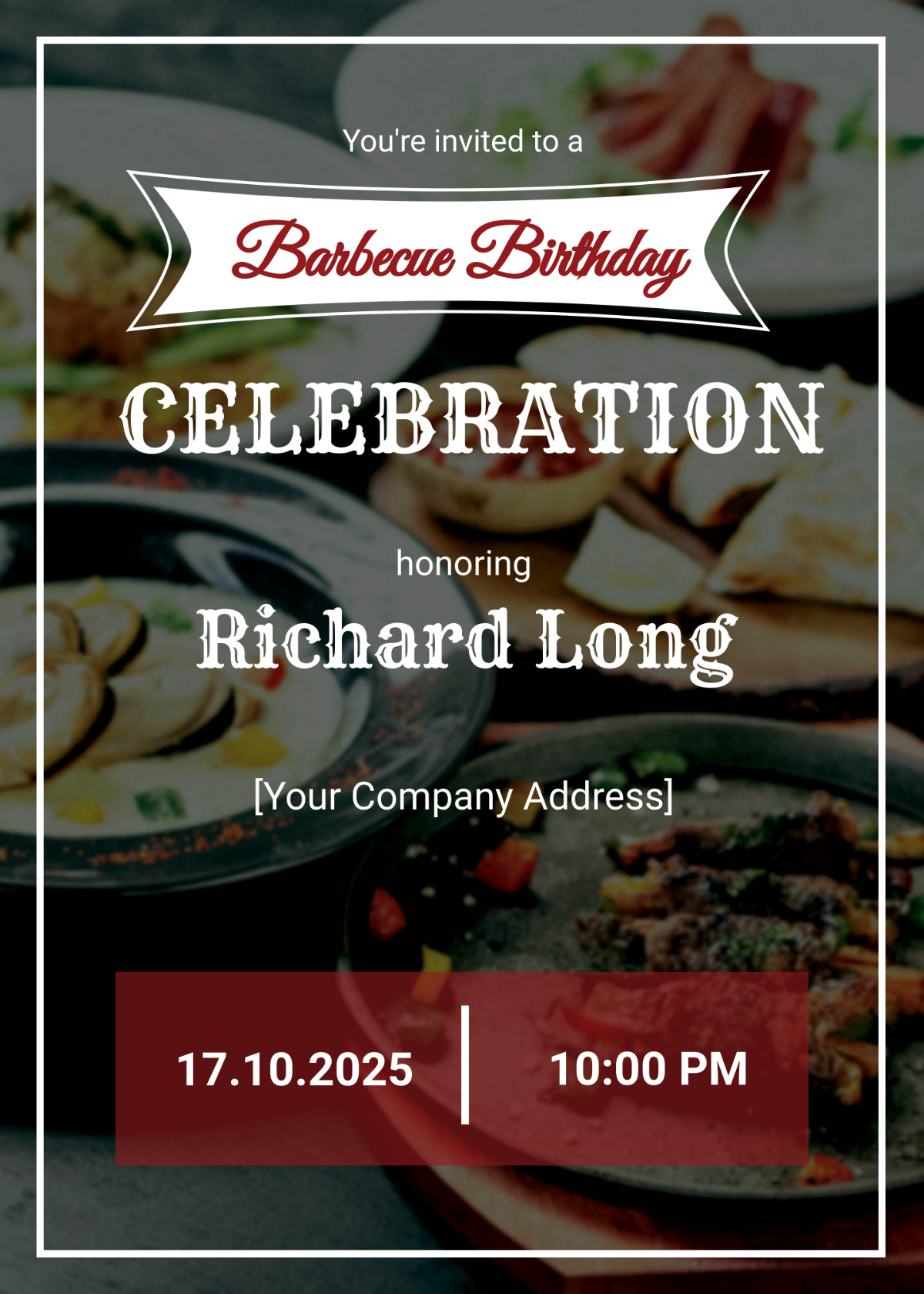 Bbq Birthday Party Invitation Template