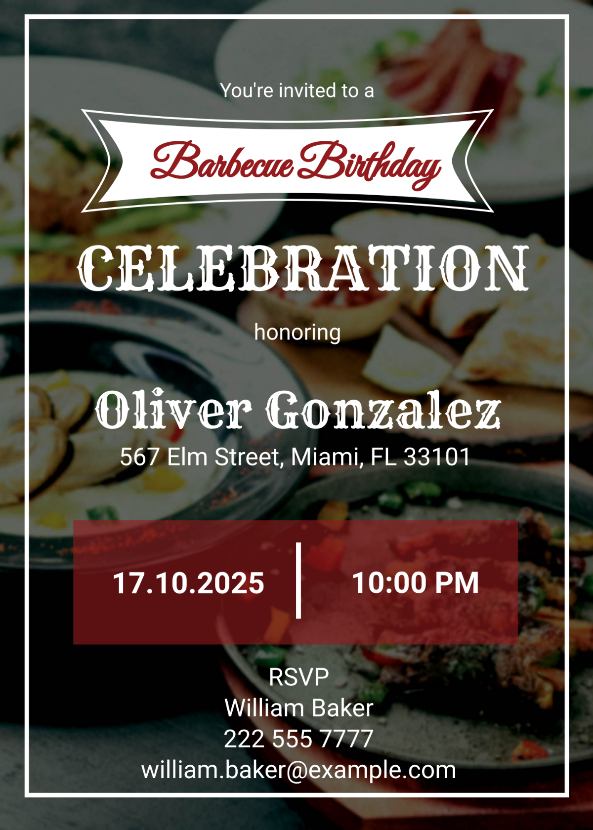 Bbq Birthday Party Invitation
