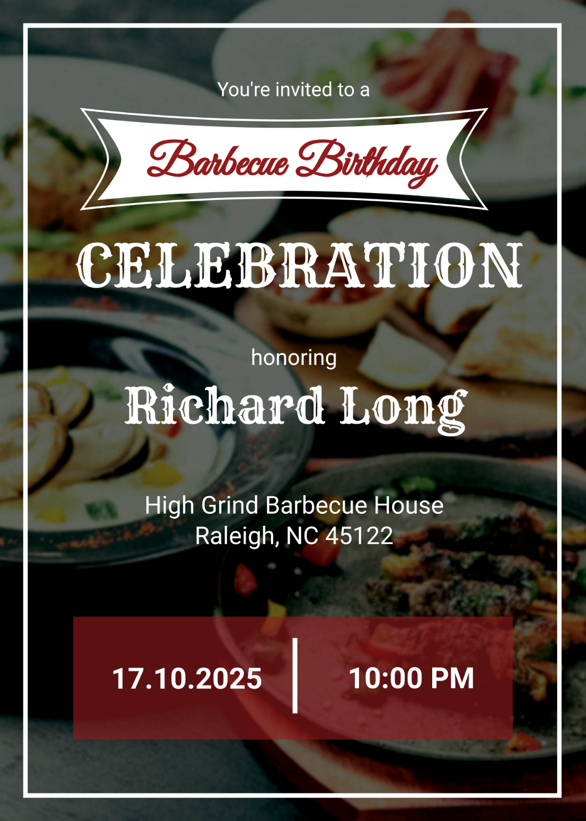 Bbq Birthday Party Invitation Template