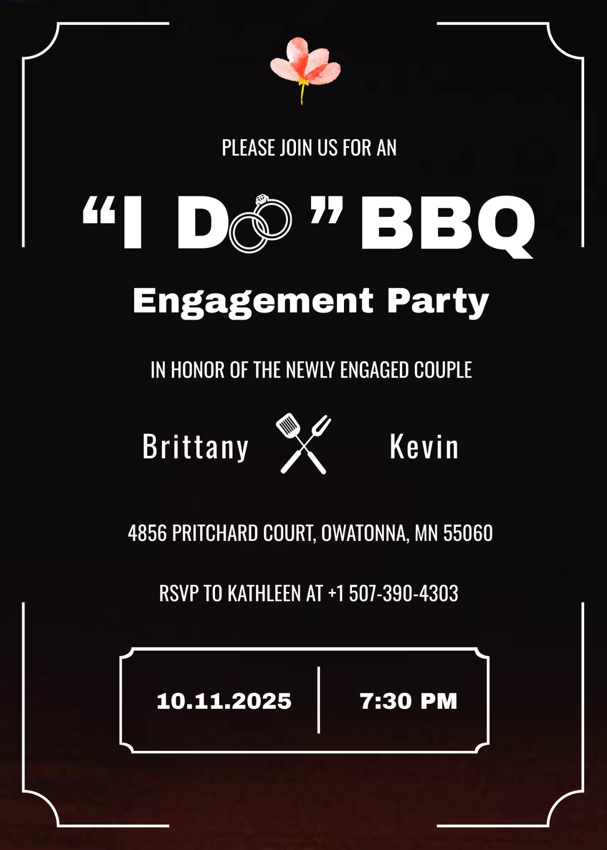I Do Bbq Engagement Invitation Template