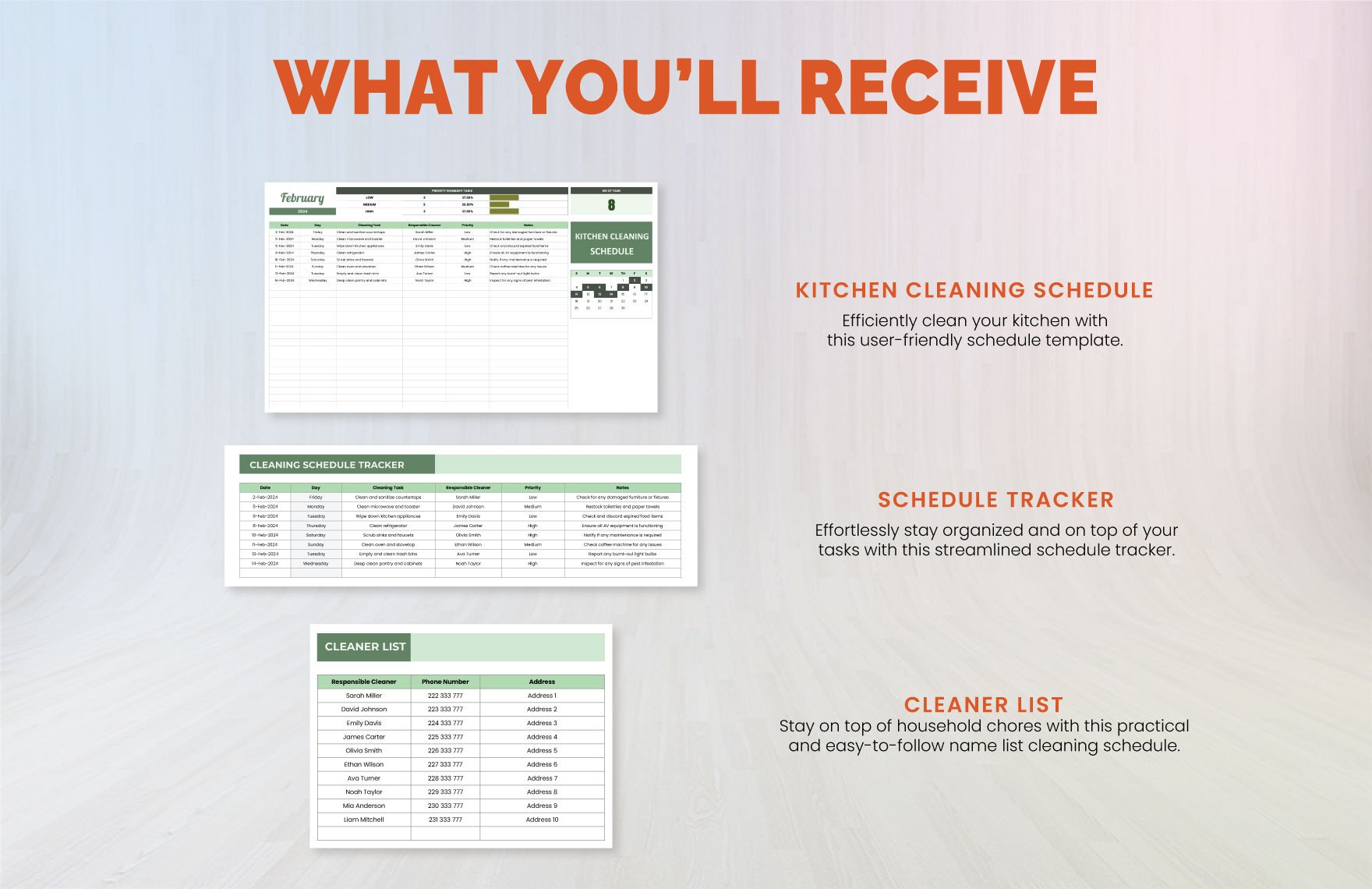 Kitchen Cleaning Schedule Template