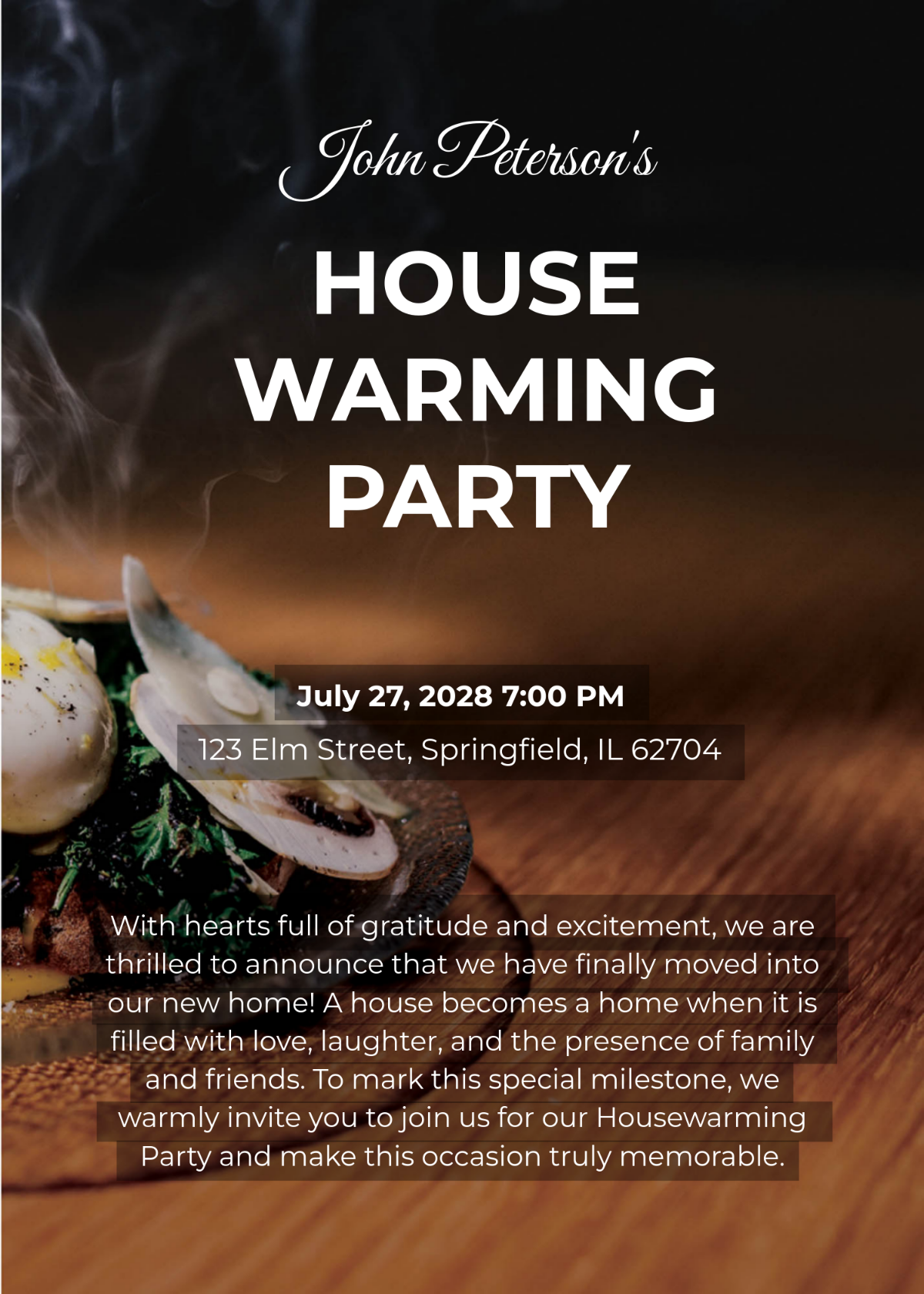 Free Bbq Housewarming Party Invitation Template to Edit Online