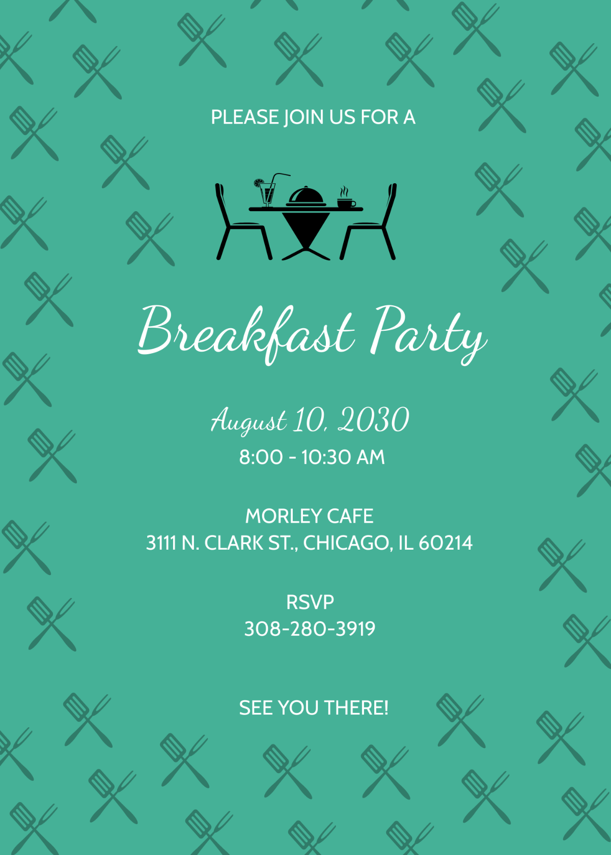 Simple Breakfast Party Invitation Template