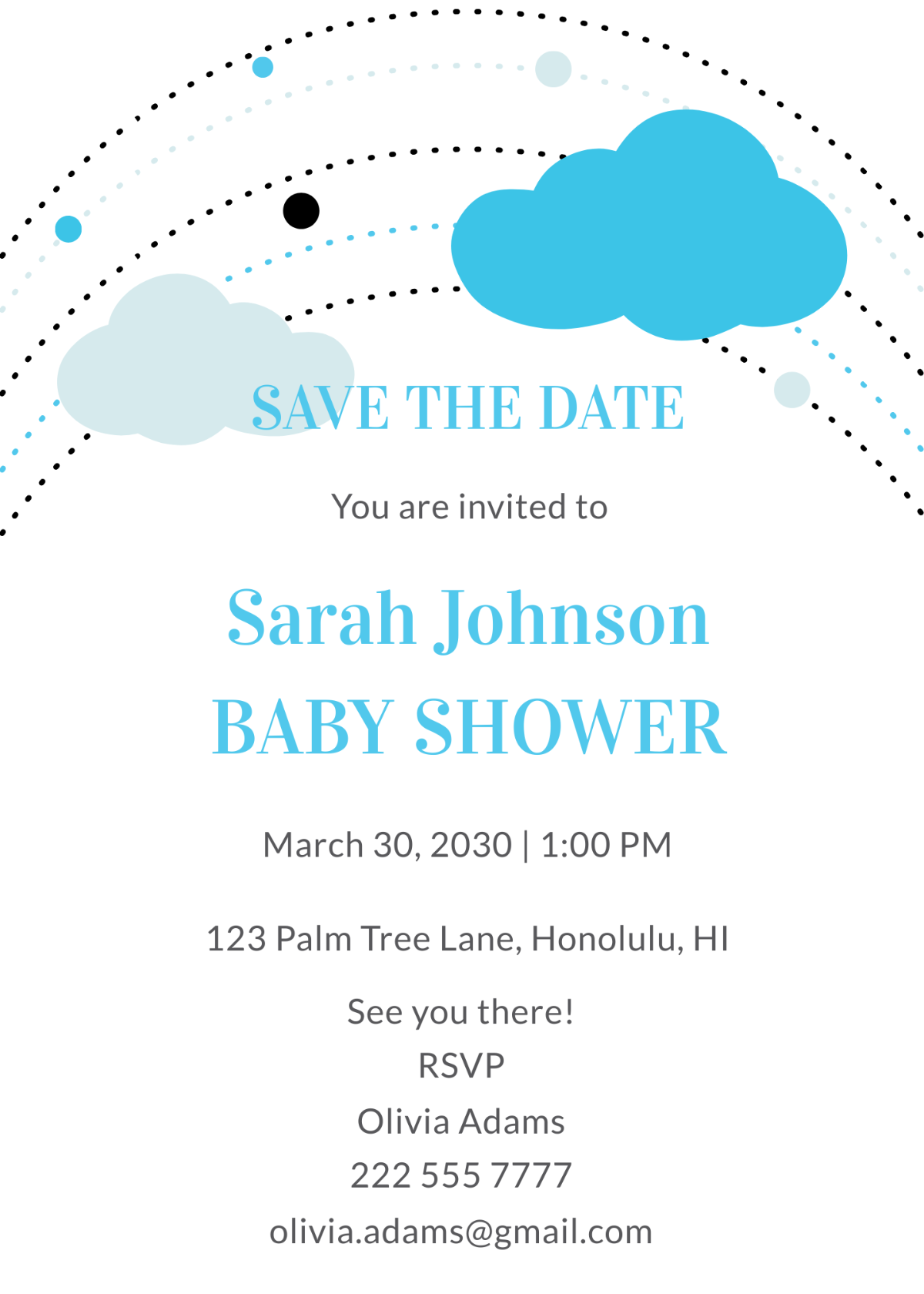 Save the Date Baby Shower Invitation Template - Edit Online & Download