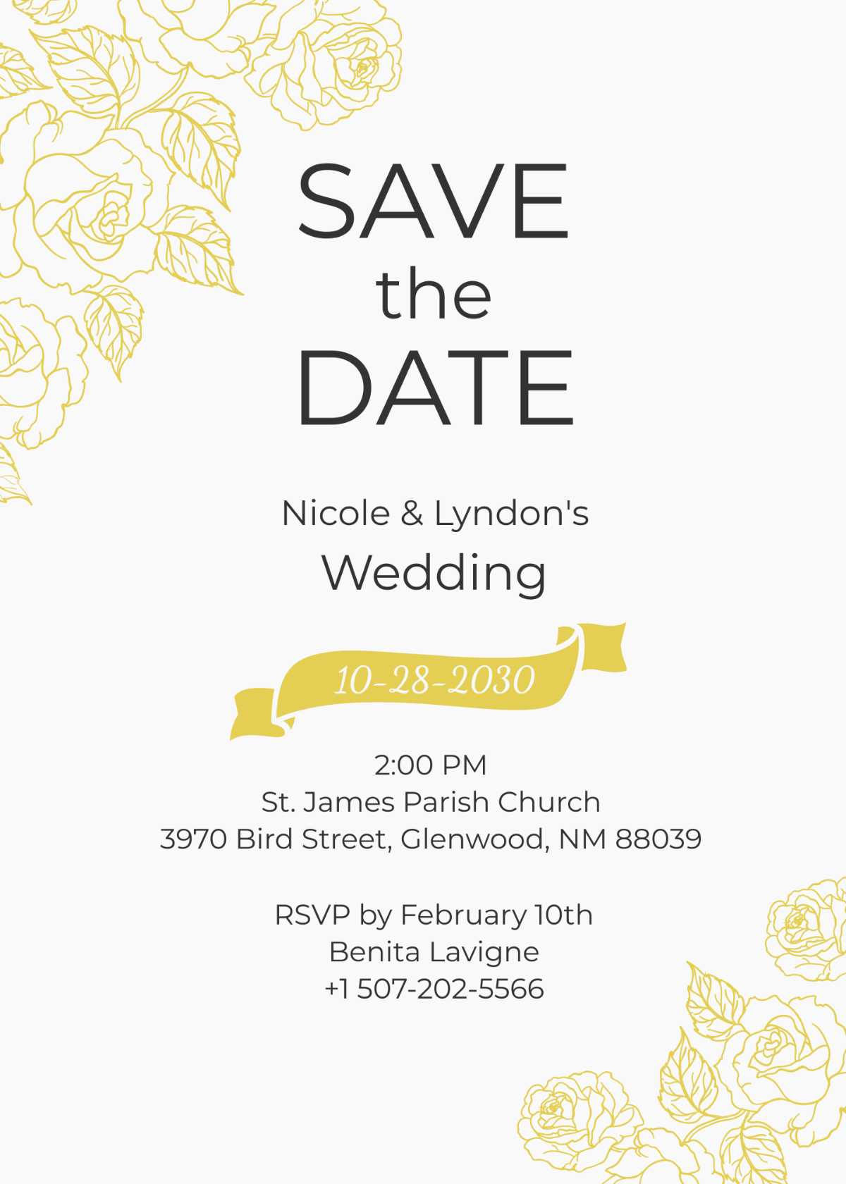 Save the Date Wedding Invitation Template