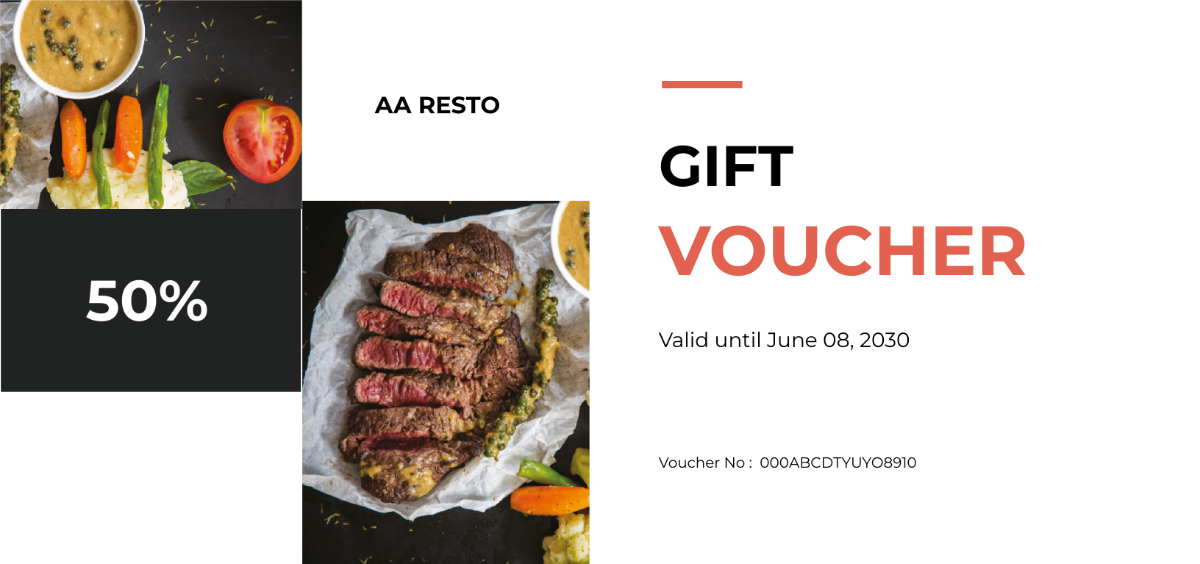 Free Food Gift Voucher Template