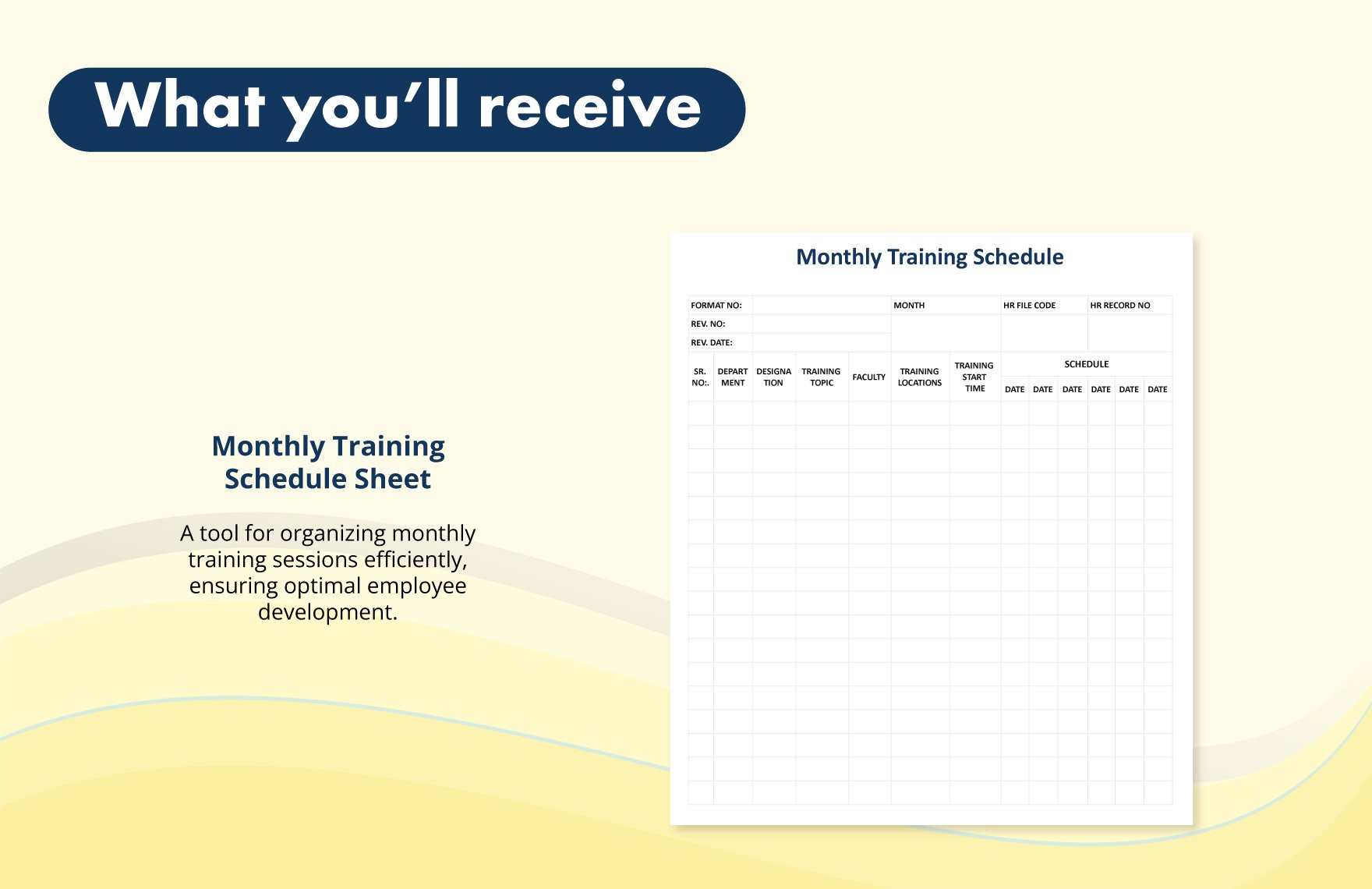 Monthly   Training   Schedule   Template
