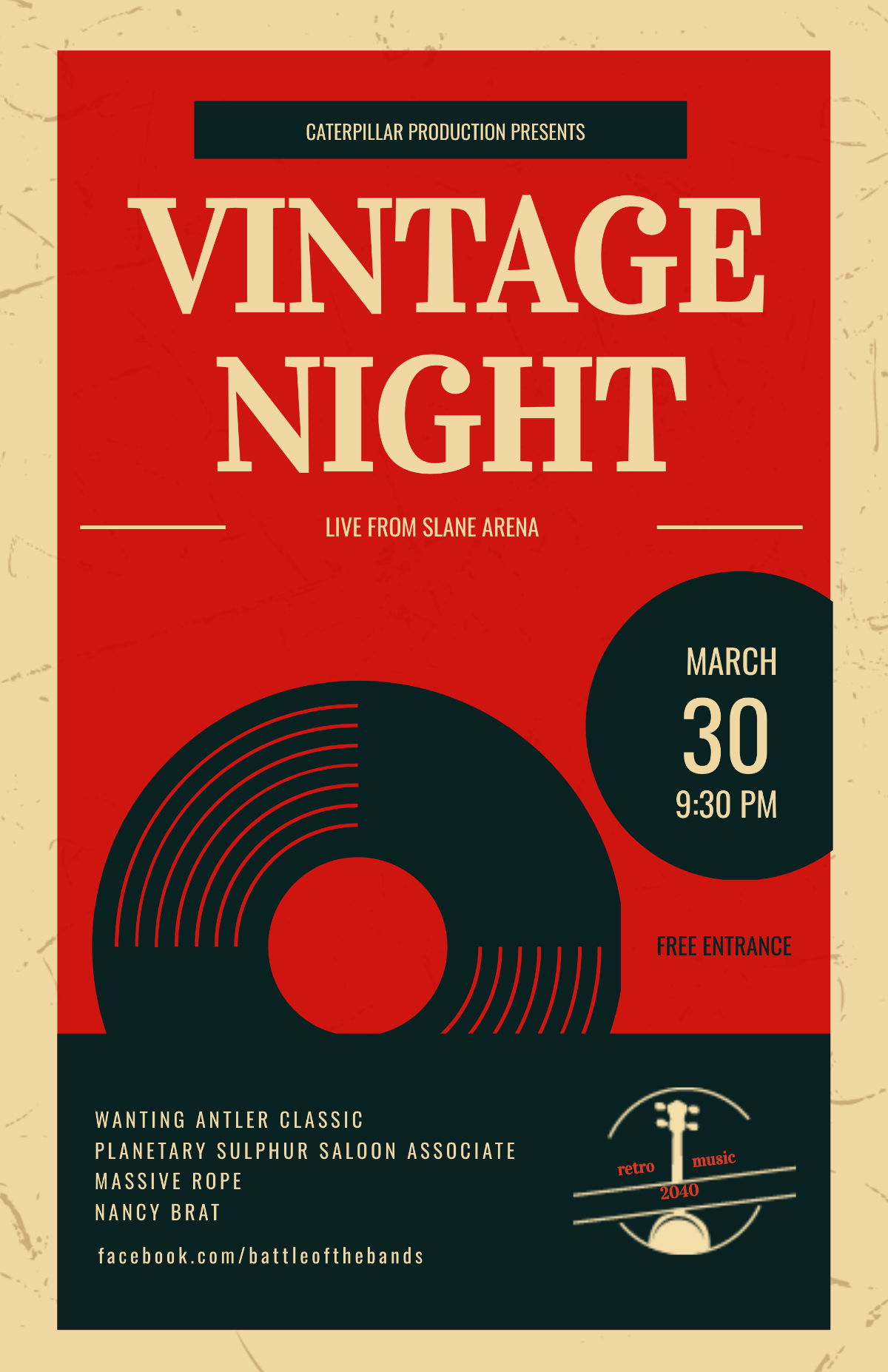 Vintage Music Poster Template - Edit Online & Download Example ...