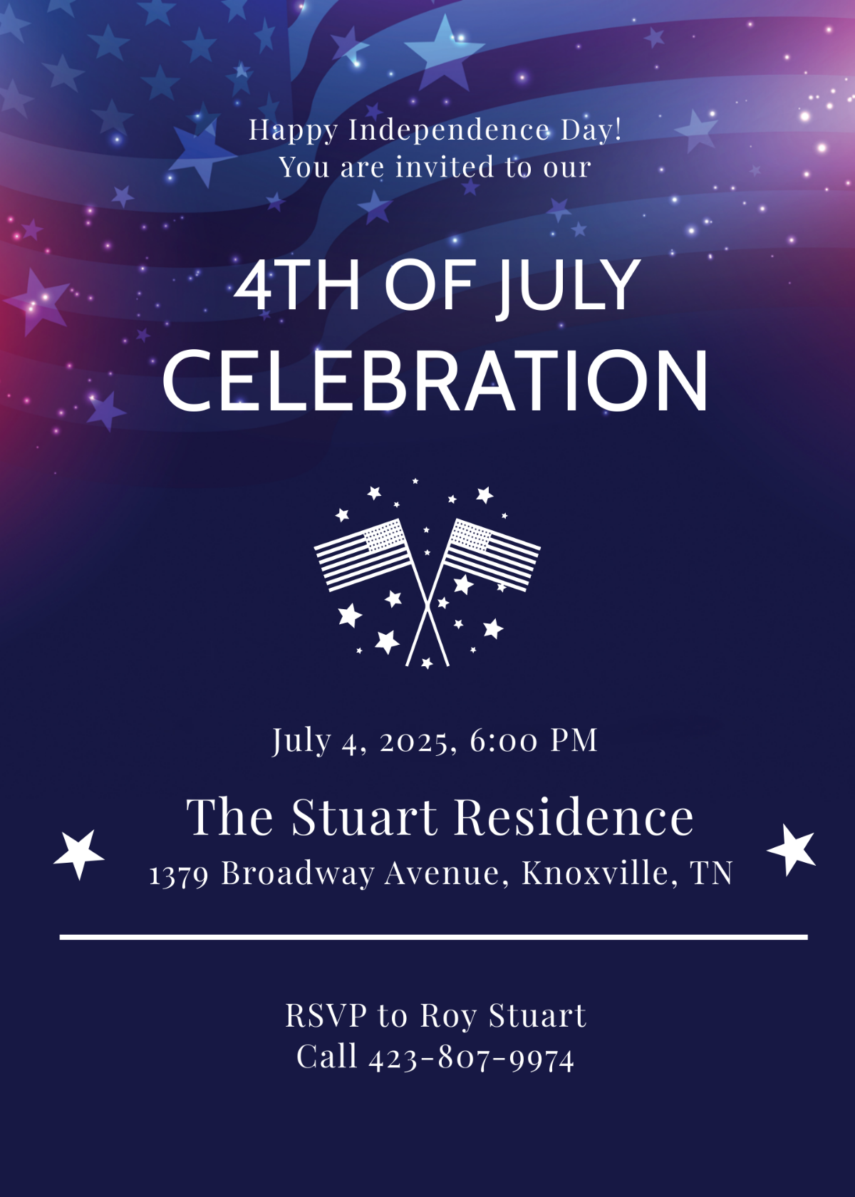 4th of July Invitation Template