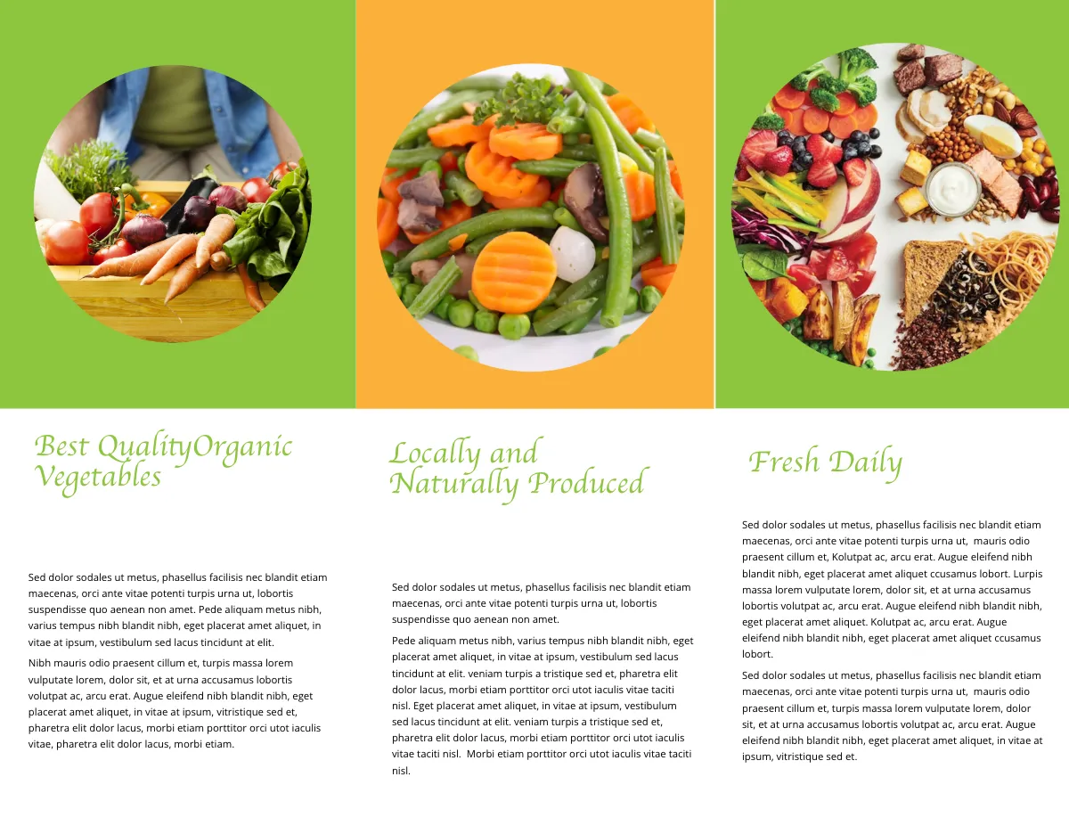 Free Organic Food Brochure Template to Edit Online