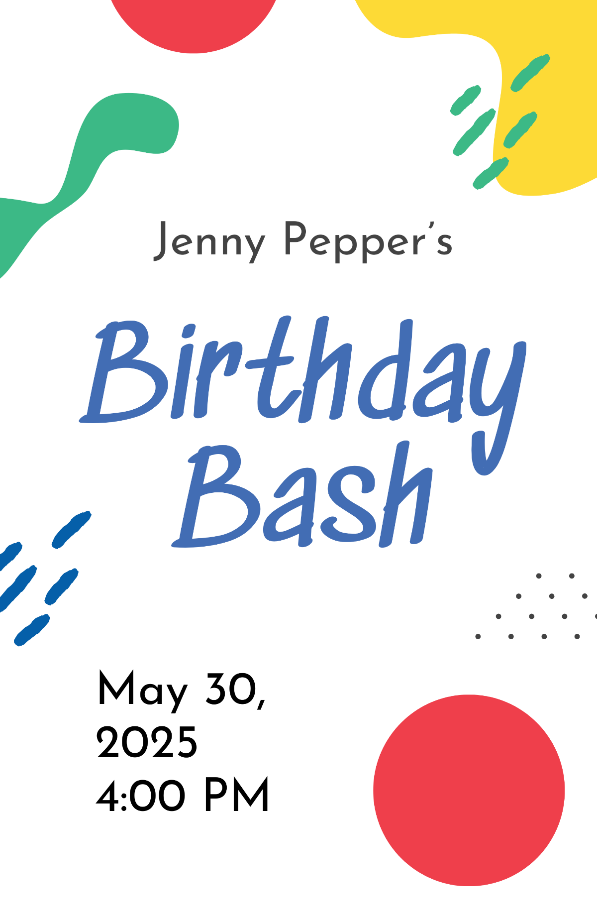 Free Birthday Event Poster Template