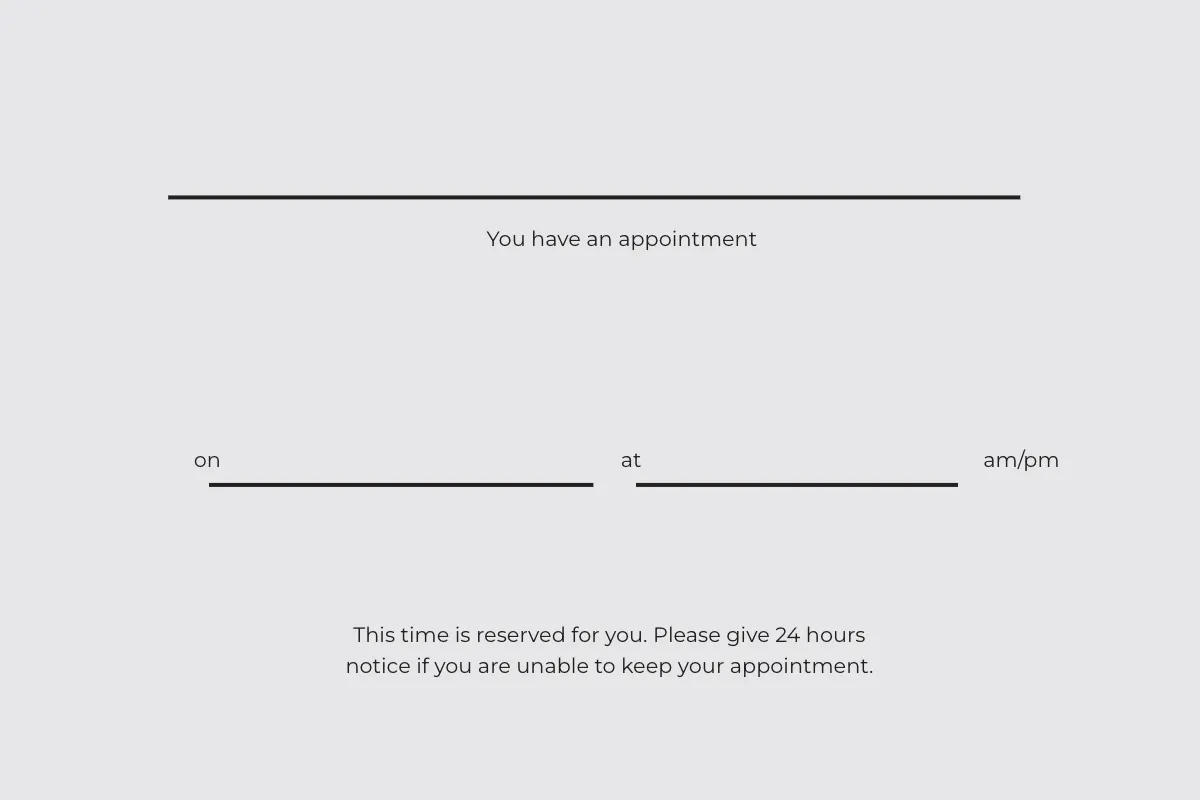 Free Blank Appointment Card Template to Edit Online