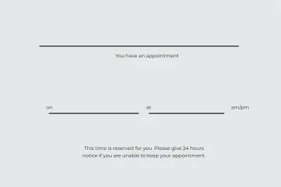 Free Blank Appointment Card Template to Edit Online