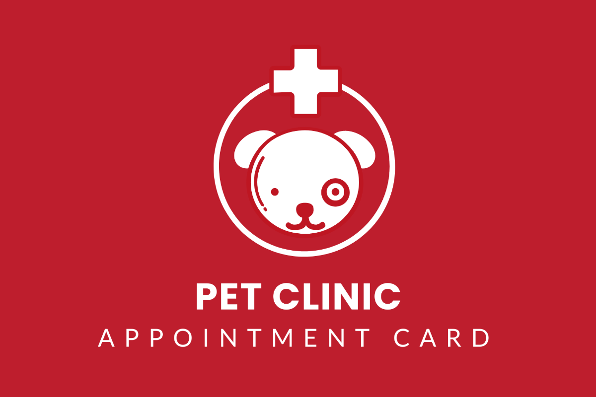 Pet Clinic Appointment Card Template