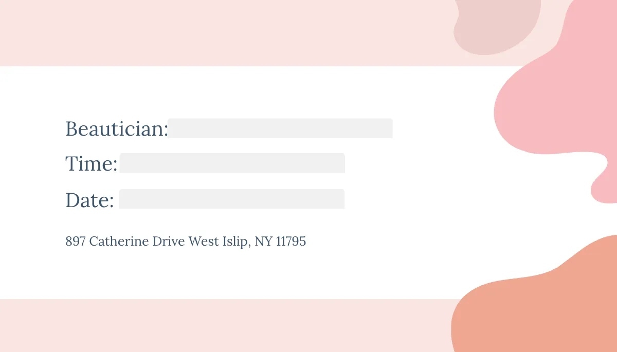 Free Salon Appointment Card Template to Edit Online