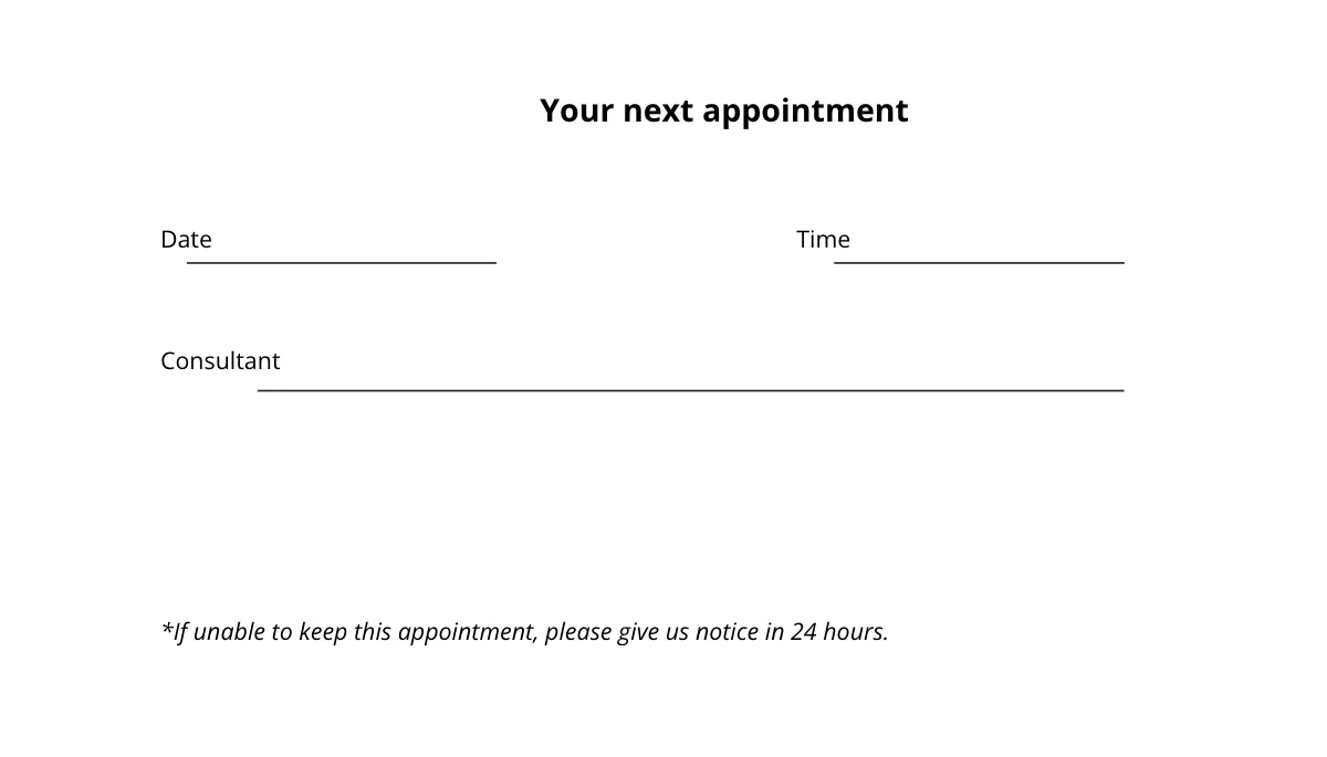 Free Simple Appointment Card Template to Edit Online