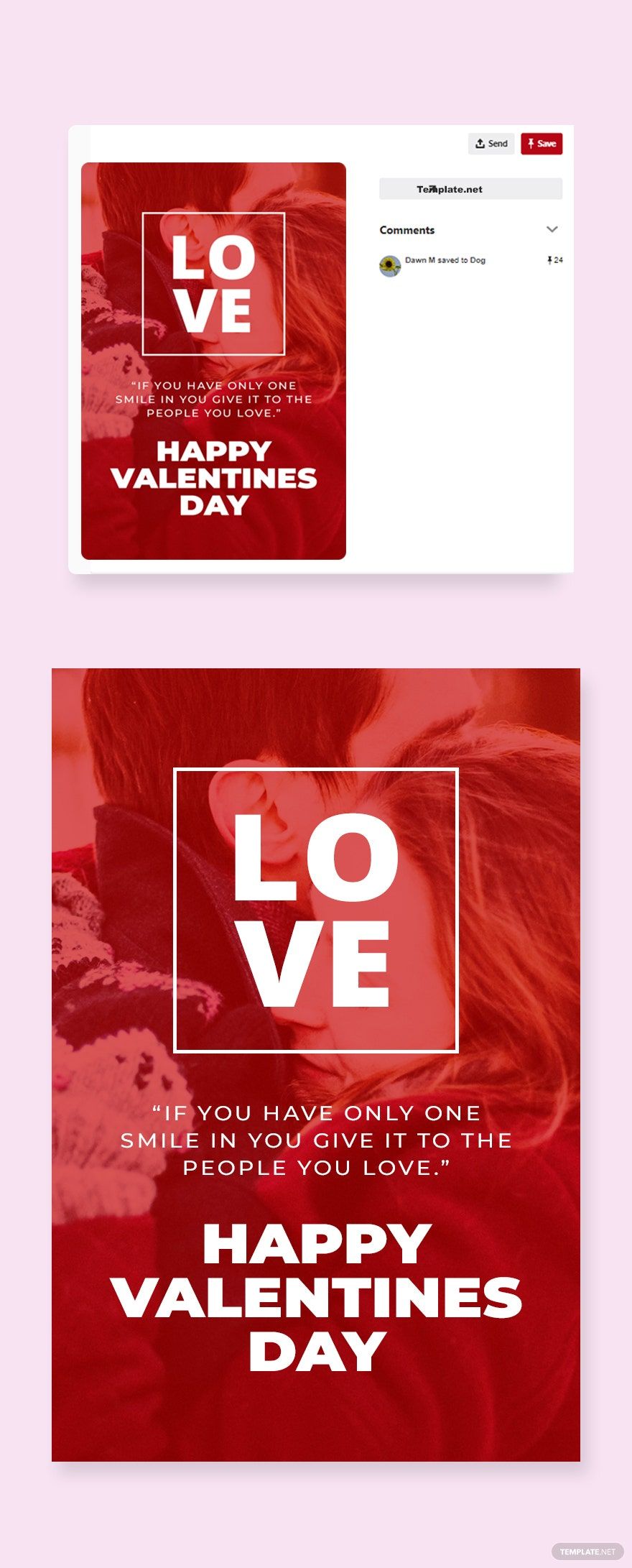Free valentines day pinterest pin Template in PSD
