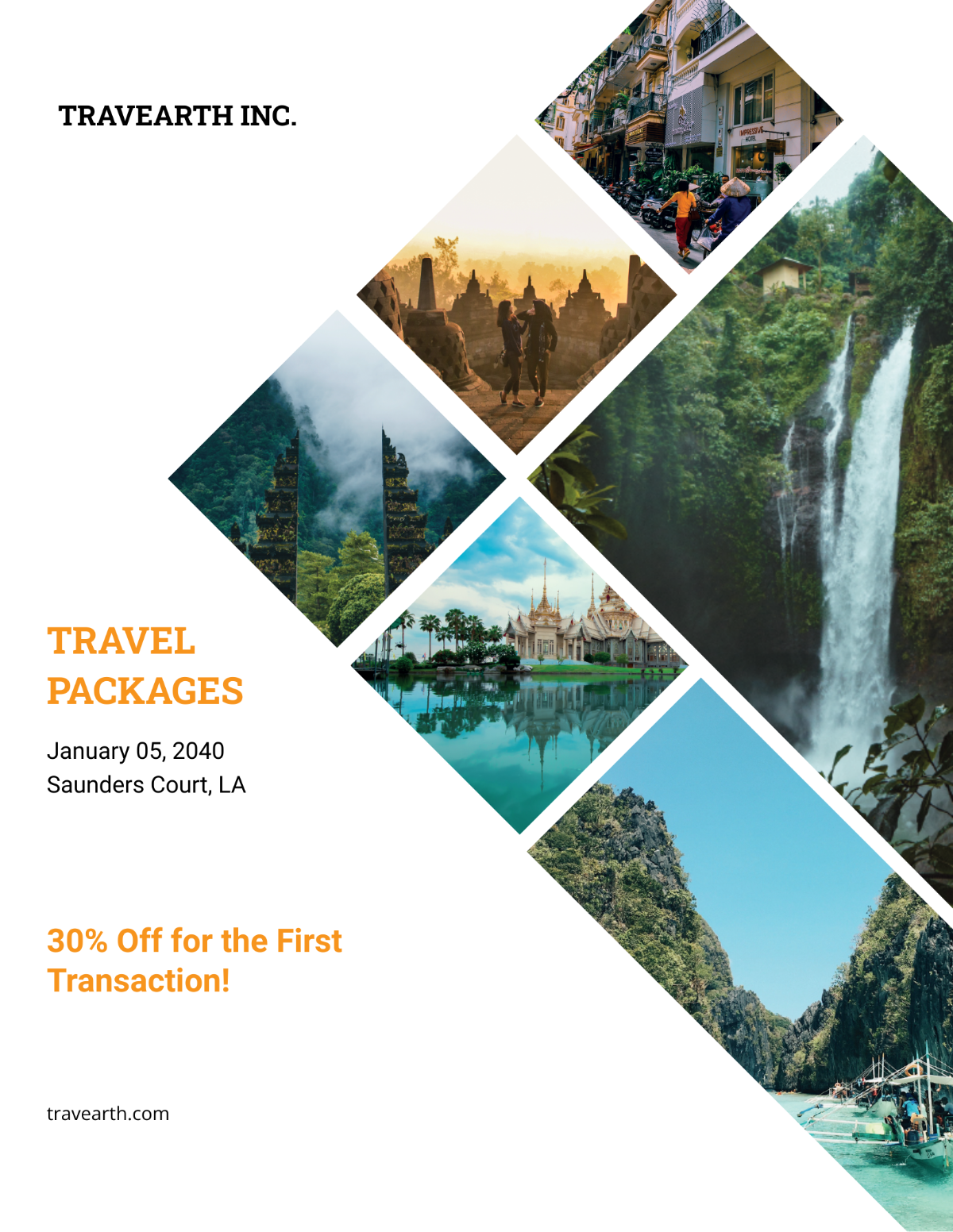 Sample Travel Company Flyer Template - Edit Online & Download