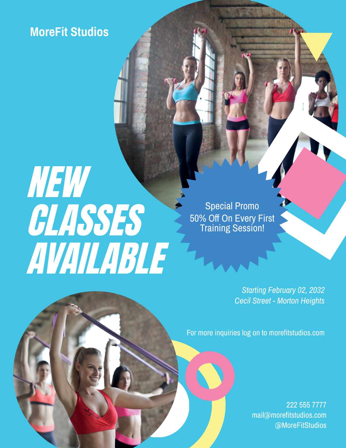 Free Fitness Class Flyer Template