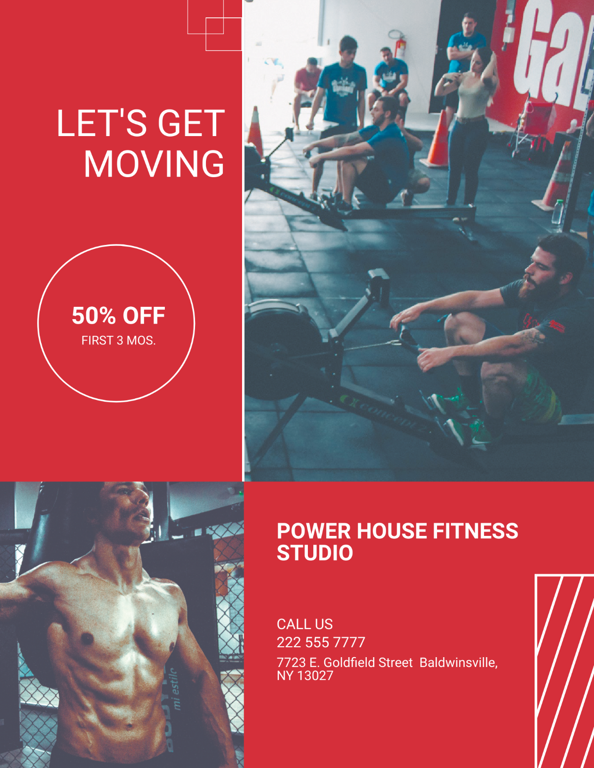 Fitness Studio Flyer Template - Edit Online & Download