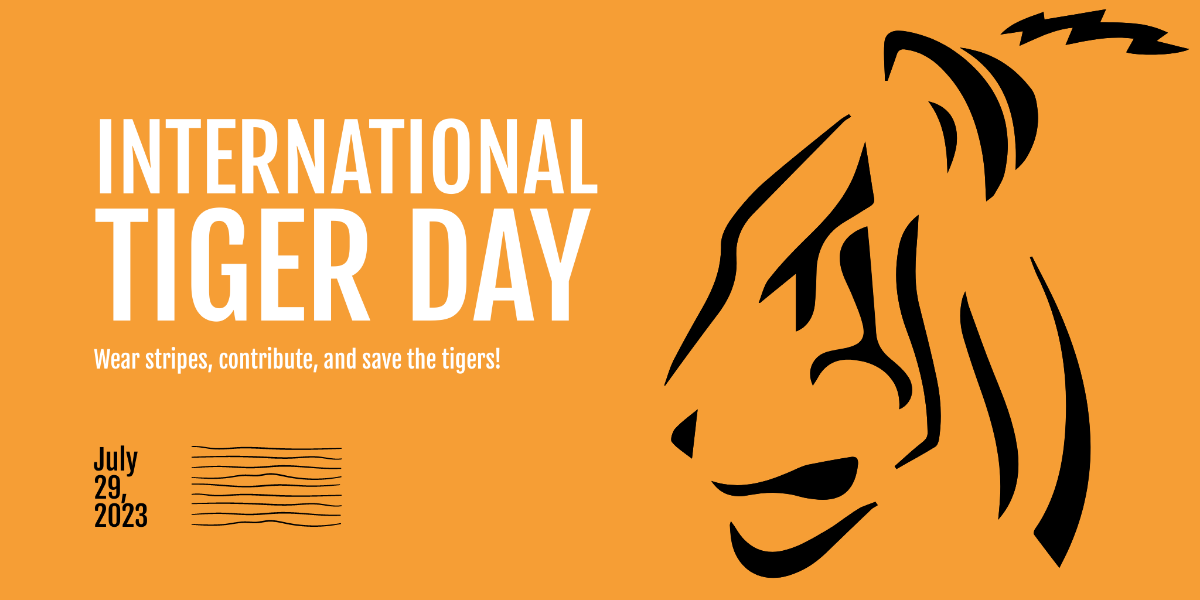 Free International Tiger Day Twitter Post Template