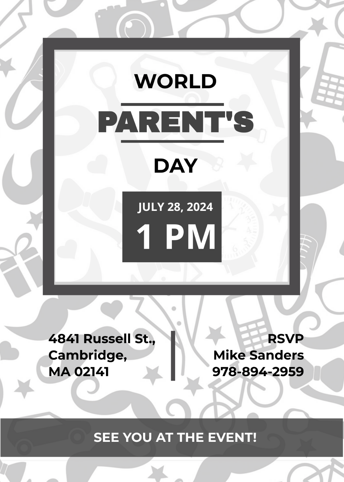 Free Parent's Day Invitation Template