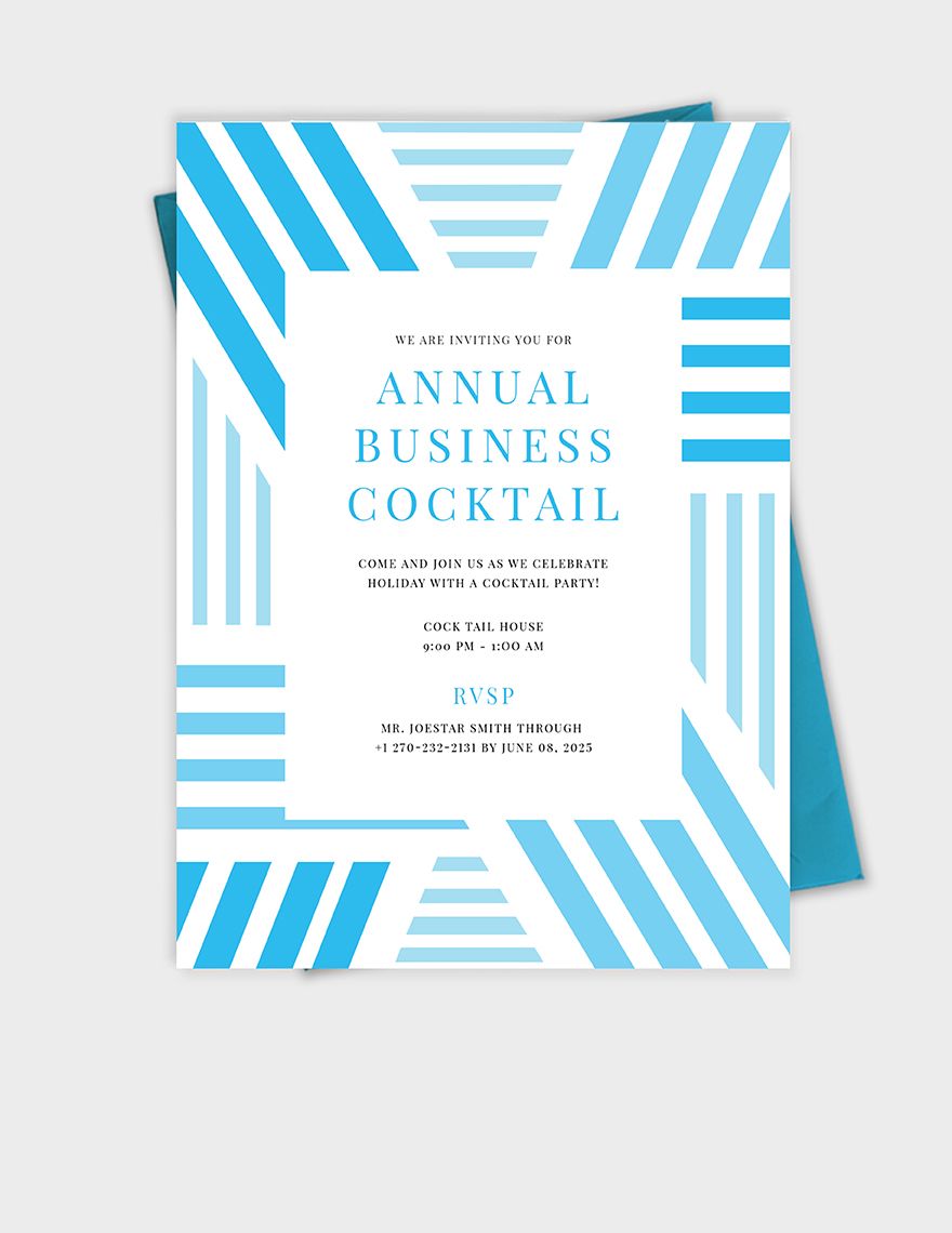 Business Cocktail Party Invitation Template