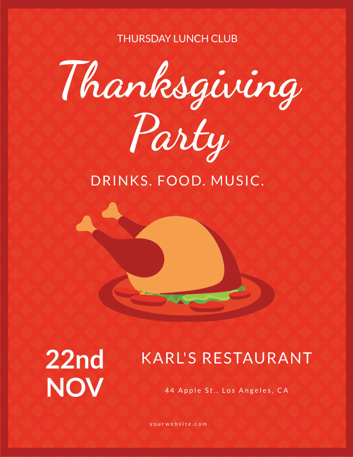 Club Thanksgiving Flyer Template
