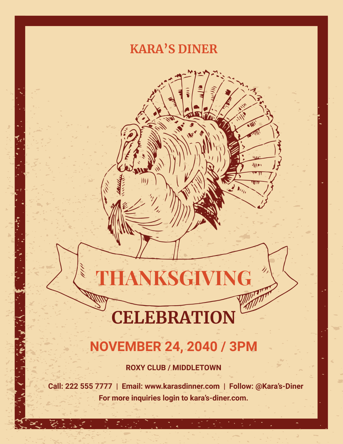 Supreme Thanksgiving Invitation Flyer
