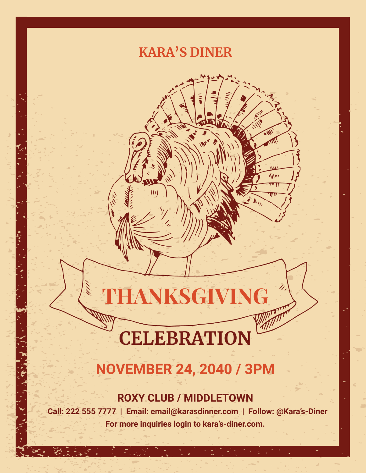 Supreme Thanksgiving Invitation Flyer Template