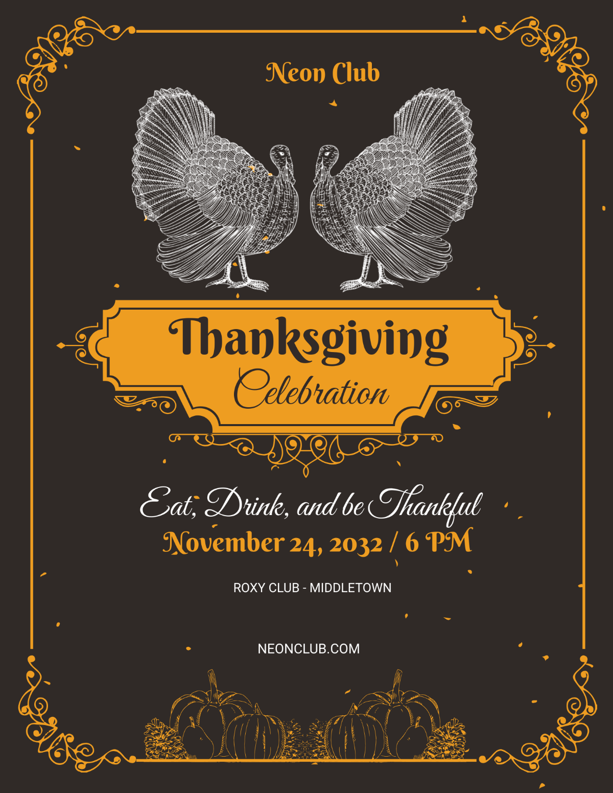 Printable Thanksgiving Party Flyer
