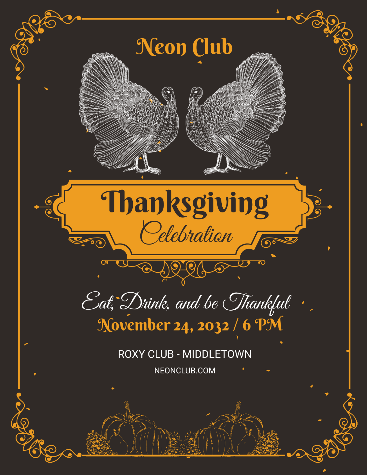 Printable Thanksgiving Party Flyer Template