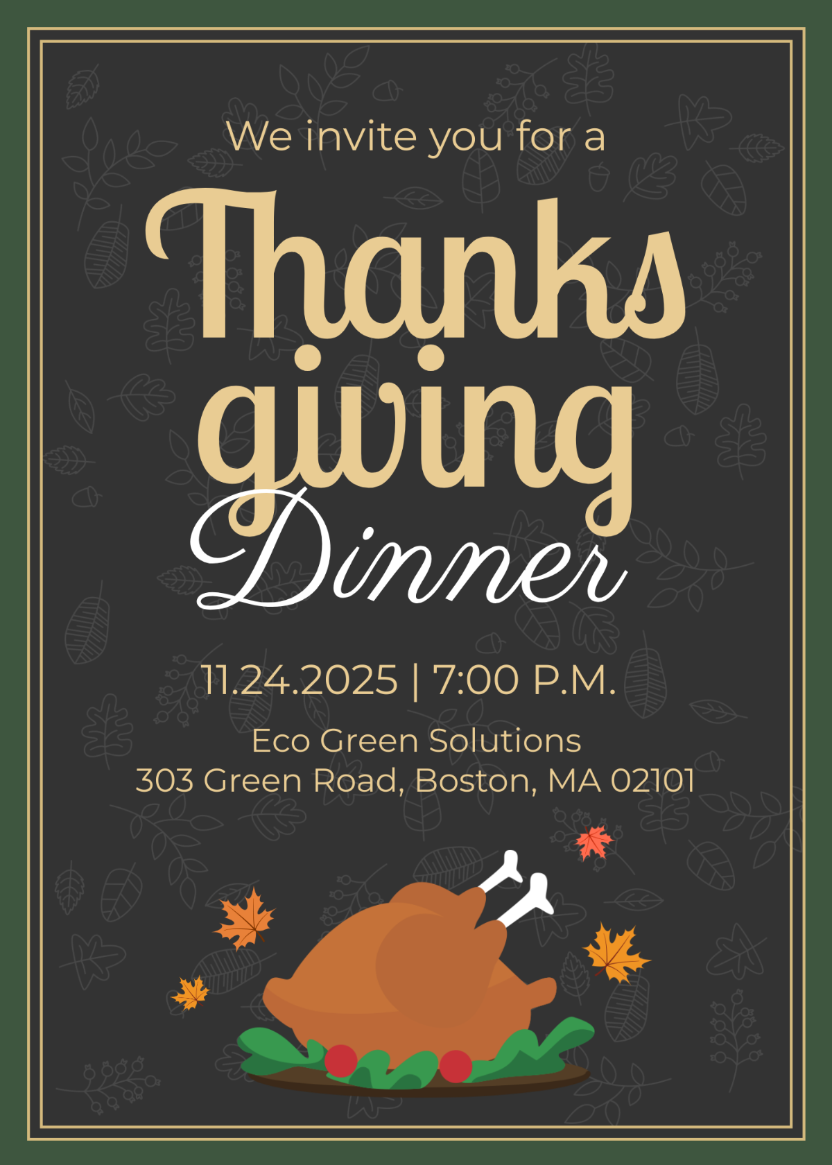 Thanksgiving Invitation for Friends