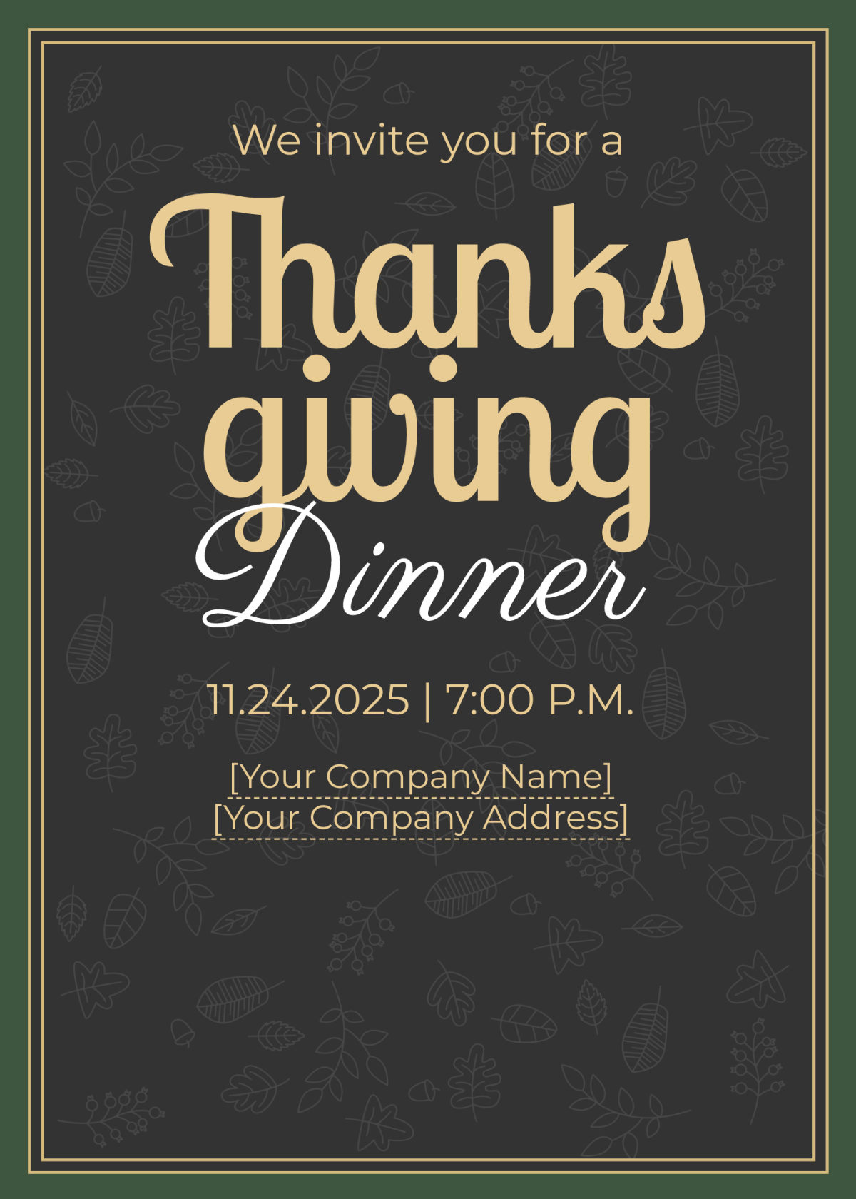 Thanksgiving Invitation for Friends Template